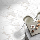 Vloertegel Calacatta Jade Wit 60x120 cm Rechthoek – Porselein Hoogglans Gerectificeerd – Marmerlook met Grijze Adering