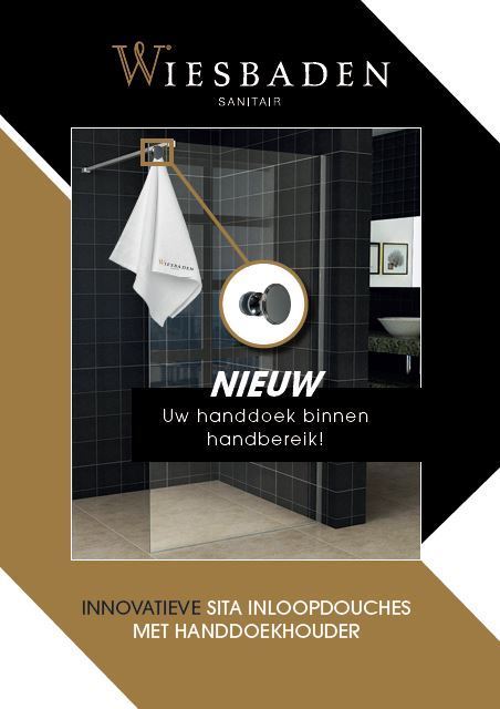 Sita inloopdouche met handdoekhouder 110x200 cm chroom/8 mm helder glas met Nano coating