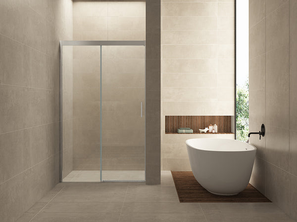 Puerta nisdeur met 1 schuifdeur 1100 x 2000 x 8 mm nano helder glas/chroom
