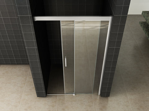 Puerta nisdeur met 1 schuifdeur 1200 x 2000 x 8 mm nano helder glas/chroom