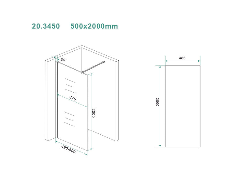 Smart glass plate 500 x 2000 x 8 mm nano clear glass