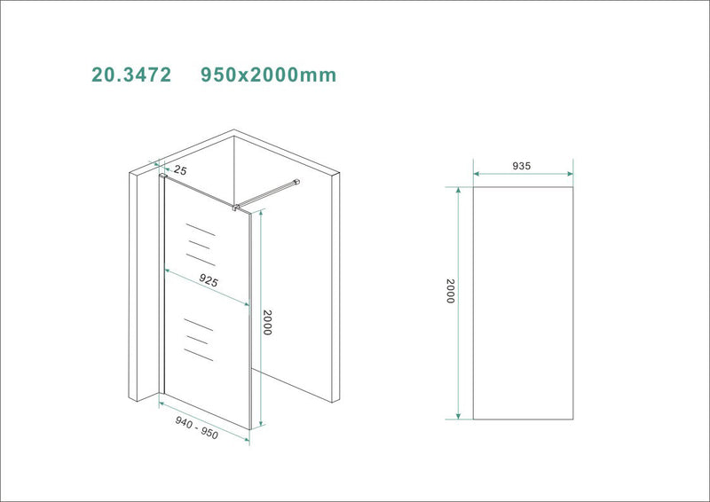 Smart glass plate 950 x 2000 x 8 mm nano clear glass
