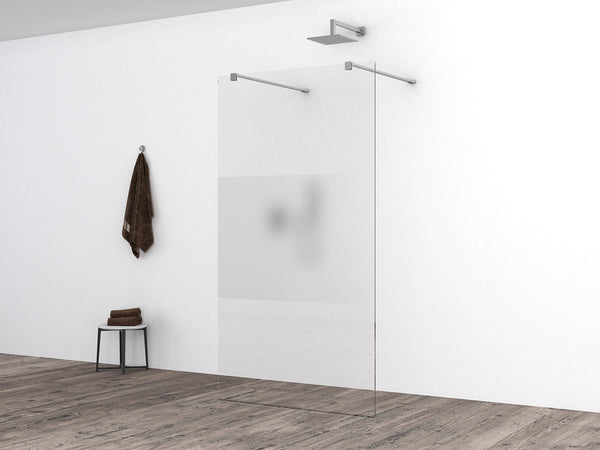 Slim glasplaat 800 x 2000 x 8 mm nano helder glas met melkglas middenband