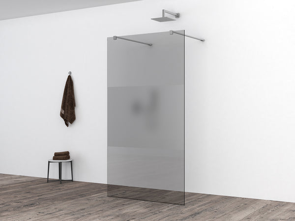 Slim glasplaat 900 x 2000 x 8 mm nano rookglas met melkglas middenband