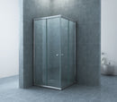 Eco hoekinstap cabine met 2 schuifdeuren 900 x 900 x 1900 x 5 mm nano helder glas/chroom