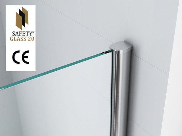 Graffic inloopdouche 900 x 2000 x 10 mm nano safety glass folie helder glas/chroom