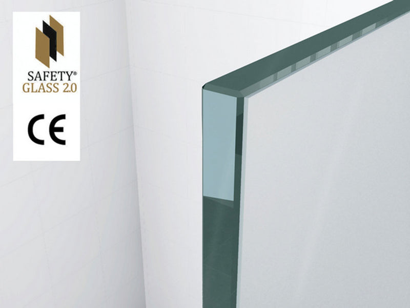 Graffic inloopdouche 900 x 2000 x 10 mm nano safety glass folie helder glas/chroom