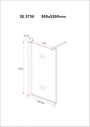 Graffic inloopdouche 900 x 2000 x 10 mm nano safety glass folie helder glas/chroom