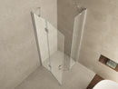 Pento cabine met 1 draaideur 900 x 900 x 2000 x 8 mm nano helder glas/chroom