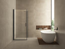 Salone cabine met 1 draaideur 1000 x 1000 x 2000 x 8 mm nano helder glas/mat zwart