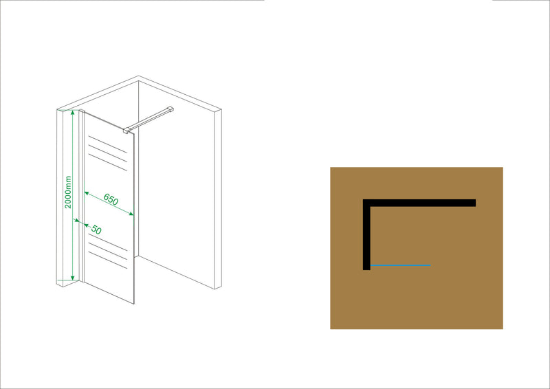 Comfort inloopdouche 700 x 2000 x 10 mm nano helder glas/chroom