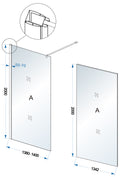Comfort inloopdouche 1400 x 2000 x 8 mm nano helder glas/chroom