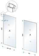 Comfort zijwand met muurprofiel 400 x 2000 x 10 mm nano helder glas/chroom