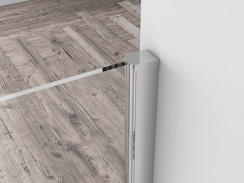 Comfort zijwand met muurprofiel 300 x 2000 x 10 mm nano helder glas/chroom