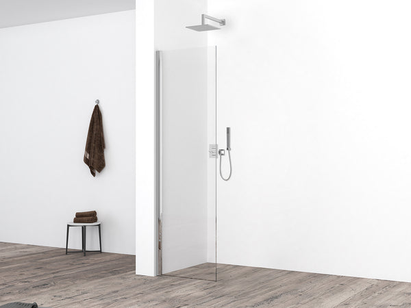 Comfort zijwand met muurprofiel 300 x 2000 x 10 mm nano helder glas/chroom