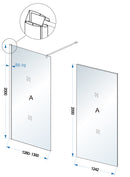 Comfort inloopdouche 1300 x 2000 x 10 mm nano helder glas/chroom