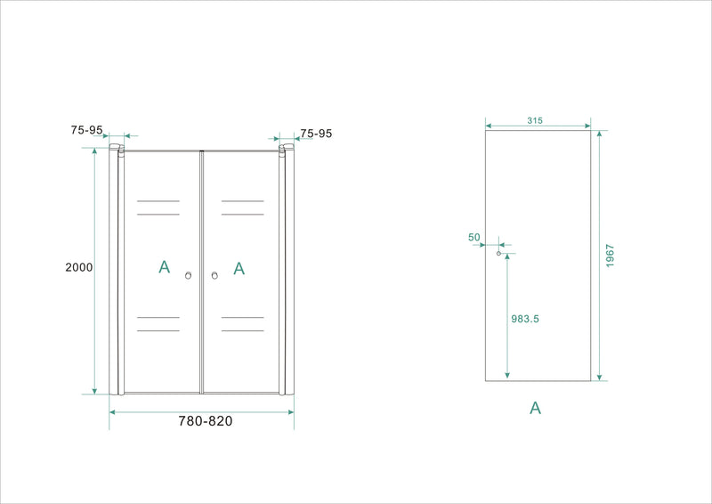 Lagos pendeldeur in nis 800 x 2000 x 6 mm nano helder glas/chroom
