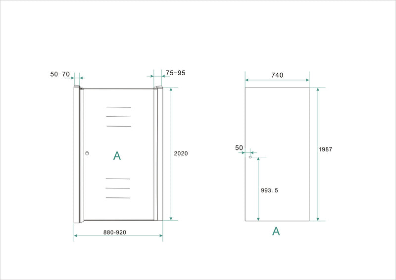 Entre porte de niche 900 x 2000 x 8 mm verre nano clair/chrome