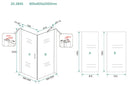 Salone cabine met 1 draaideur 900 x 900 x 2000 x 8 mm nano helder glas/chroom