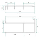 alu.verbredingsprofiel 3cm x 200cm