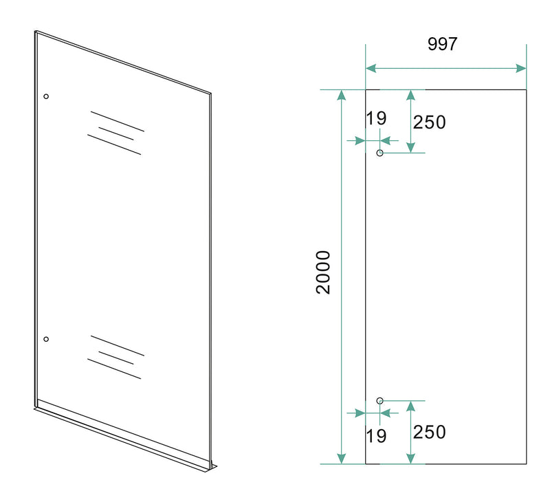Less glasplaat 1000 x 2000 x 8 mm nano rookglas