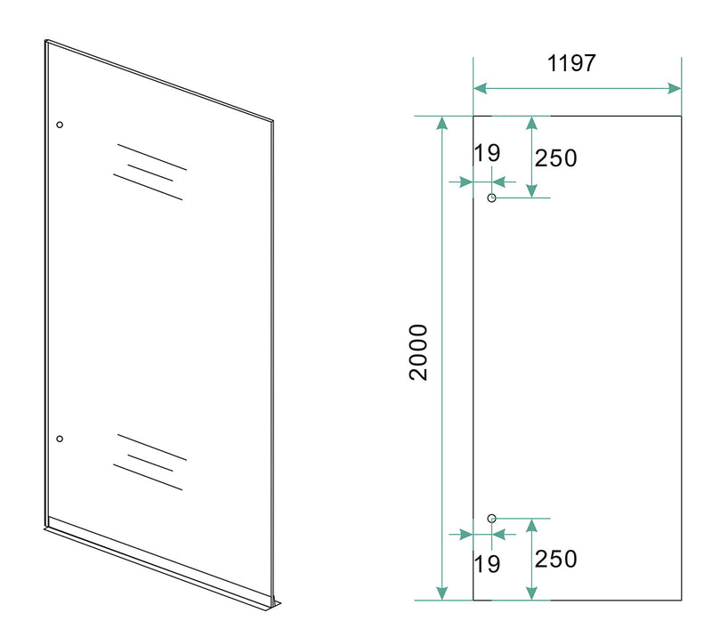 Less glasplaat 1200 x 2000 x 8 mm nano rookglas