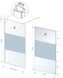 Comfort inloopdouche 1400 x 2000 x 8 mm nano helder glas met melkglas middenband/chroom