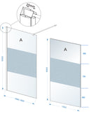 Comfort inloopdouche 1600 x 2000 x 8 mm nano helder glas met melkglas middenband/chroom
