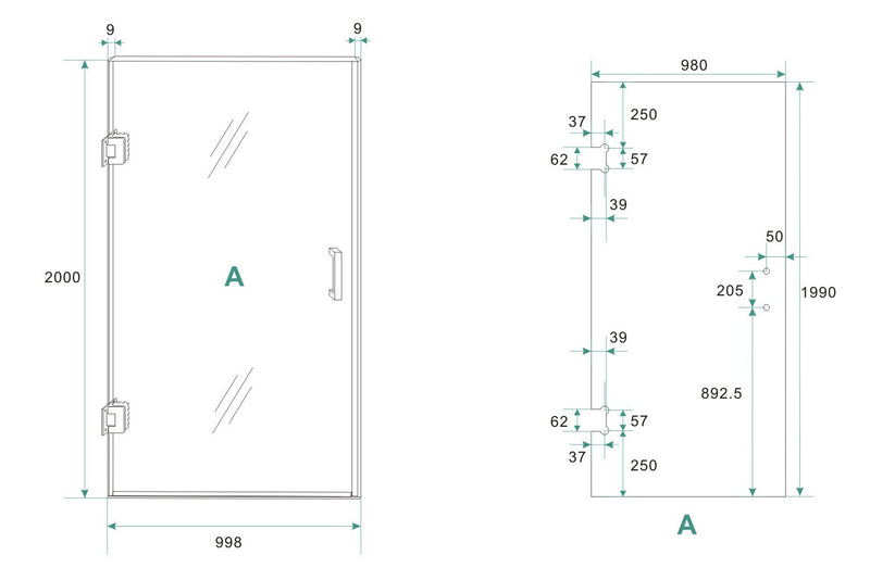 Less glas voor nisdeur 1000 x 2000 x 8 mm nano helder glas