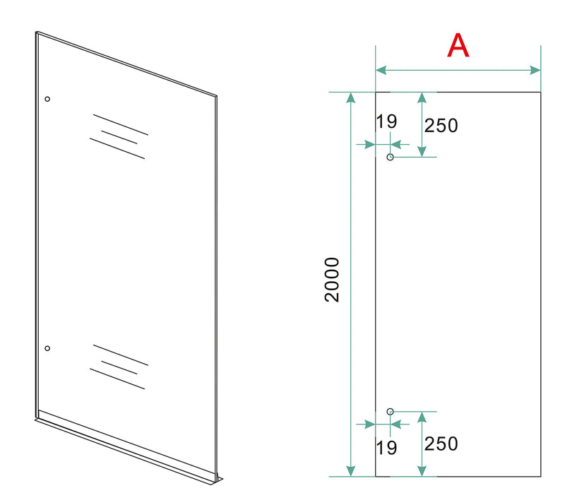 Less glass plate 1000 x 2000 x 8 mm nano clear glass