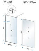 Eco inloopdouche 500 x 2000 x 8 mm nano helder glas/chroom