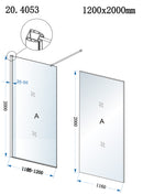 Eco inloopdouche 1200 x 2000 x 8 mm nano helder glas/chroom