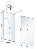 Eco inloopdouche 800 x 2200 x 8 mm nano helder glas/chroom