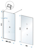 Eco inloopdouche 1000 x 2200 x 8 mm nano helder glas/chroom