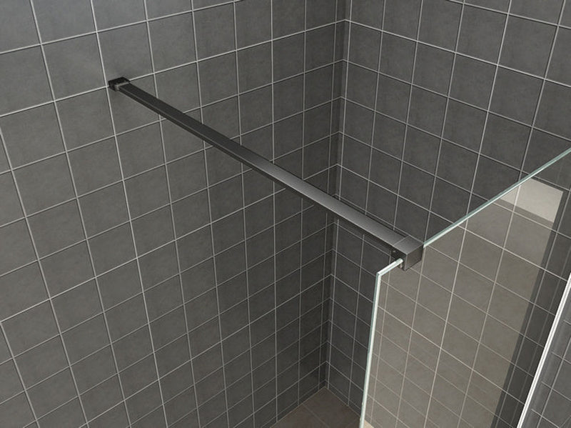 Graffic inloopdouche 900 x 2000 x 10 mm nano safety glass folie helder glas/mat zwart