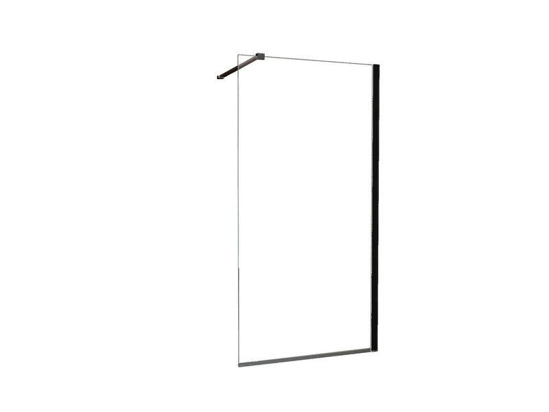 Graffic inloopdouche 900 x 2000 x 10 mm nano safety glass folie helder glas/mat zwart