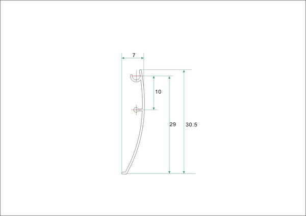 aluminium afdekstrip 200cm wandprofiel eco model