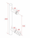 Poignée de porte type 1 20 cm chromée