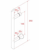 Poignée de porte type 2 25 cm chromée