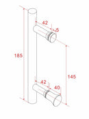 Poignée de porte type 3 18,5 cm chromée