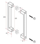 Poignée de porte type 6 22,5 cm chromée