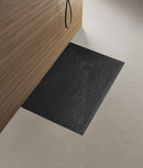Stonea douchebak antislip composiet 900x1200x30 mm inkortbaar mat zwart