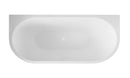 Rivi half vrijstaand ligbad 180 x 80 cm acryl glans wit met waste glans wit