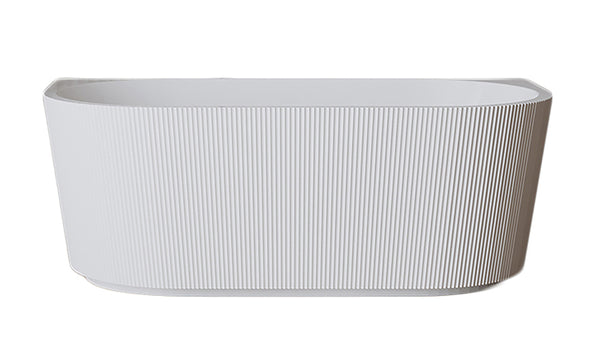 Rivi half vrijstaand ligbad 180 x 80 cm acryl glans wit met waste glans wit