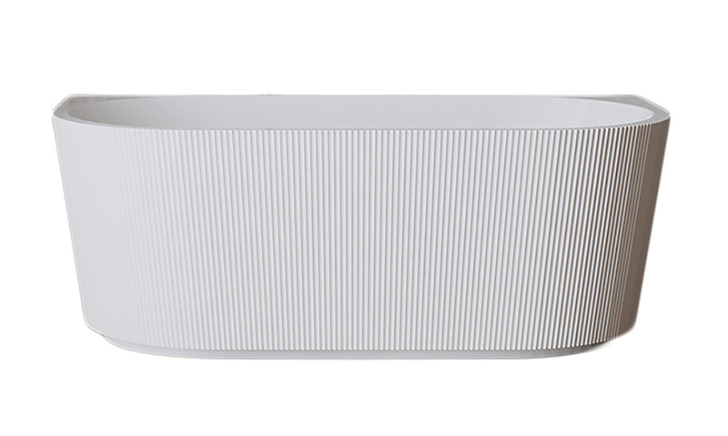 Rivi half vrijstaand ligbad 180 x 80 cm acryl glans wit met waste glans wit