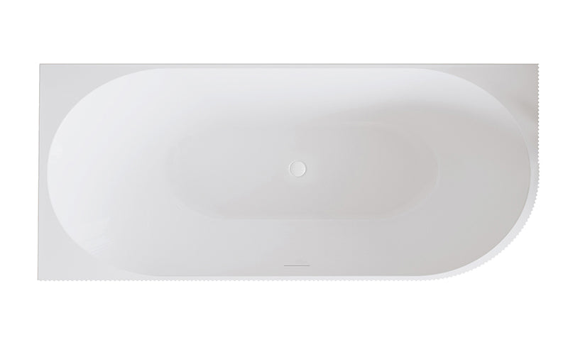 Rivi hoekbad links 180 x 80 cm acryl mat wit met waste mat wit