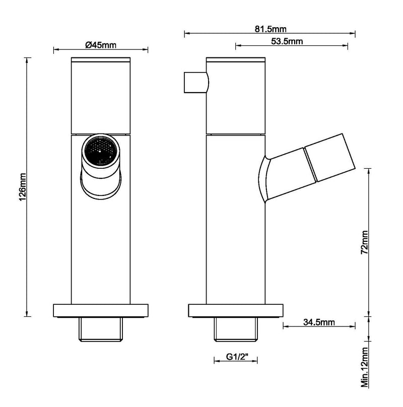 Amador fountain tap with wall mounting Kiwa 1/2'' matt black