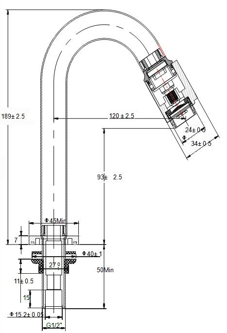 Caral Victoria fountain tap 1/2'' matt black