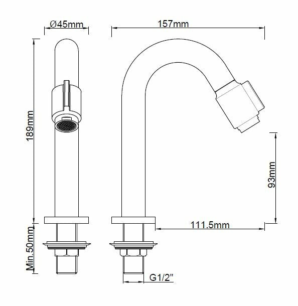 Caral Victoria fountain tap 1/2'' brushed bronze copper
