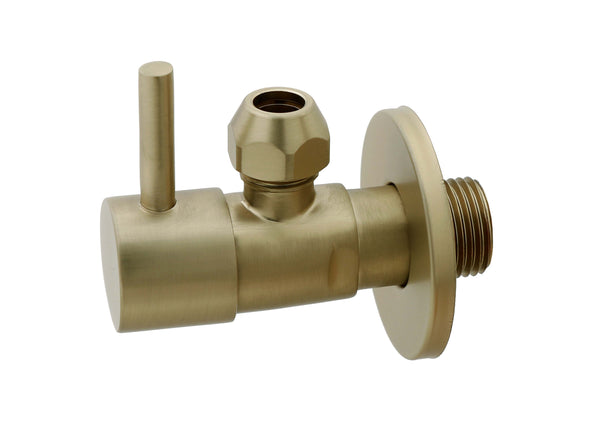 Minimal hoekstopkraan 1/2" x 3/8" of knel 10 mm geborsteld messing PVD